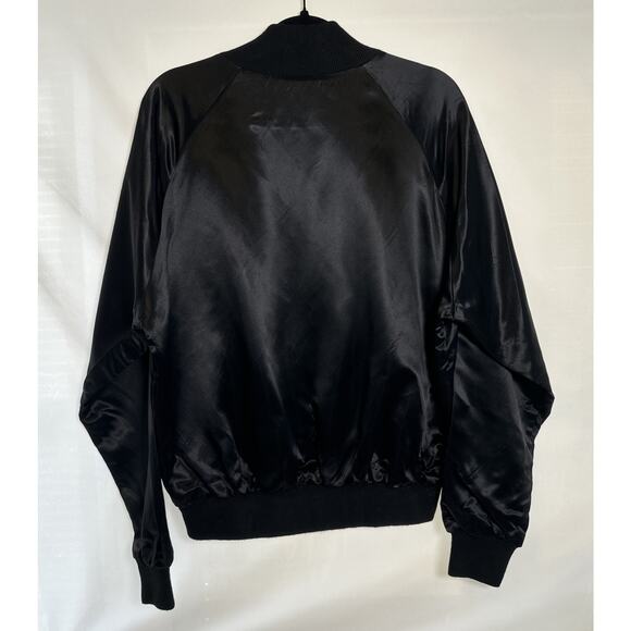 Vintage 90s President Casino Captains Club Satin Bomber Jacket Black Adult Large - Picture 5 of 10